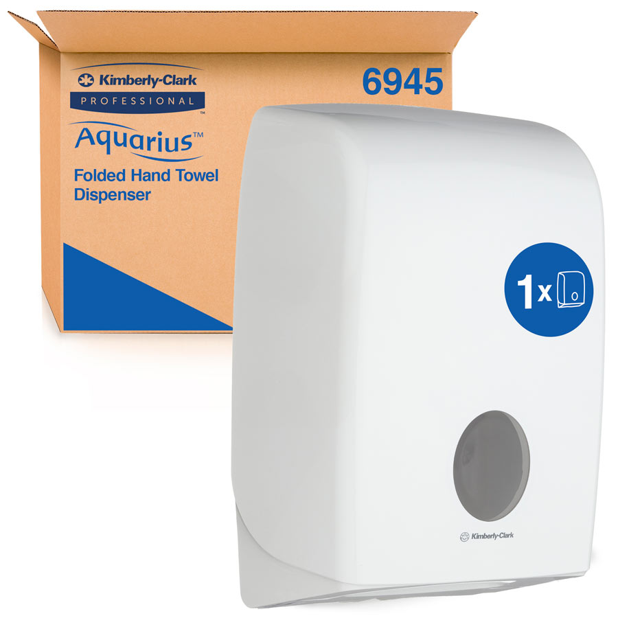 Aquarius Folded Hand Towel Dispenser 6945 - 1 x White Paper Towel Dispenser