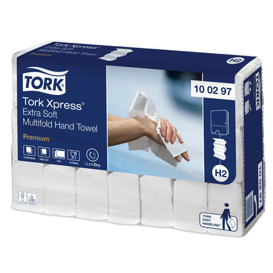 100297 Tork Xpress Extra Soft Multifold Hand Towel 2 Ply - Case of 2100