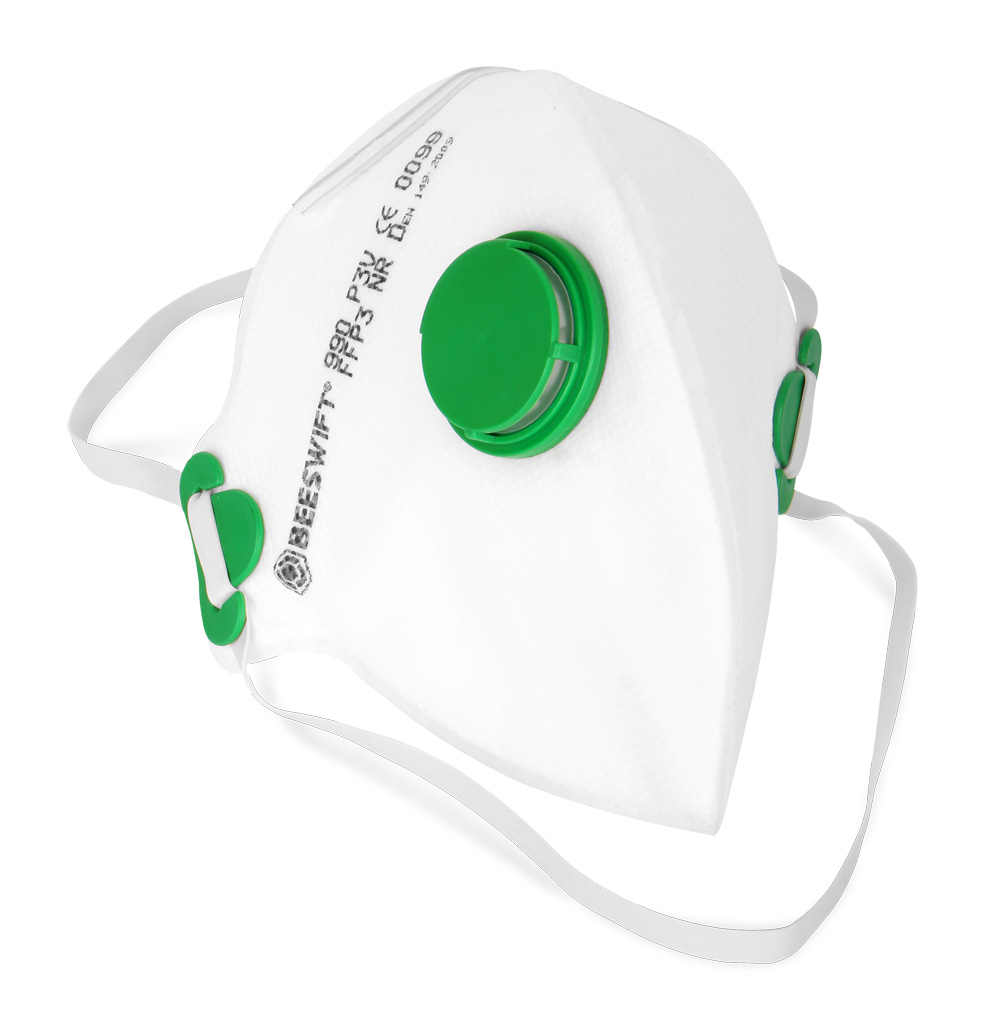 Fold Flat P3 Valved Mask White - Box of 20