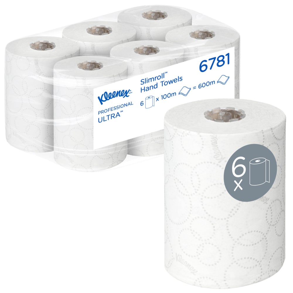 Kleenex® Ultra™ Slimroll™ 6781 Rolled Paper Hand Towels - 2 Ply, 100m, Case of 6