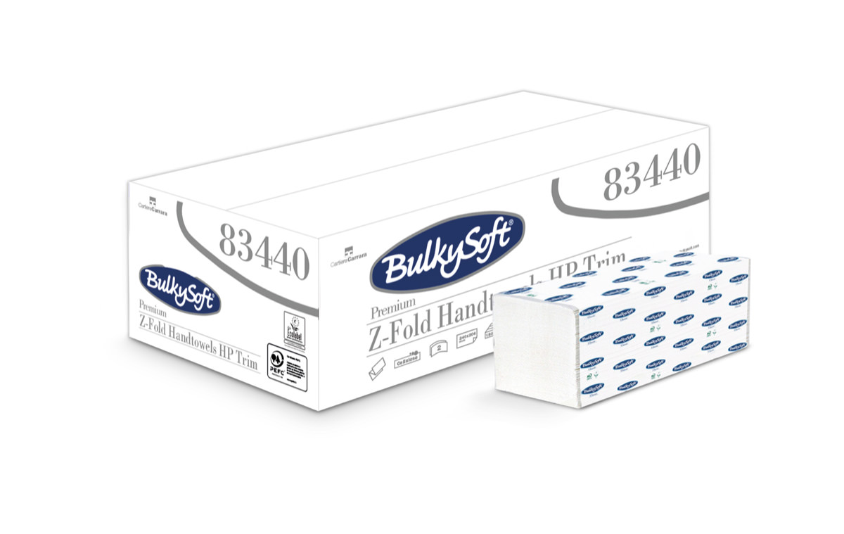 BulkySoft 83440 Premium Z-Fold Hand Towel - 2 Ply, 20 Packs x 150 Sheets (3,000 total)