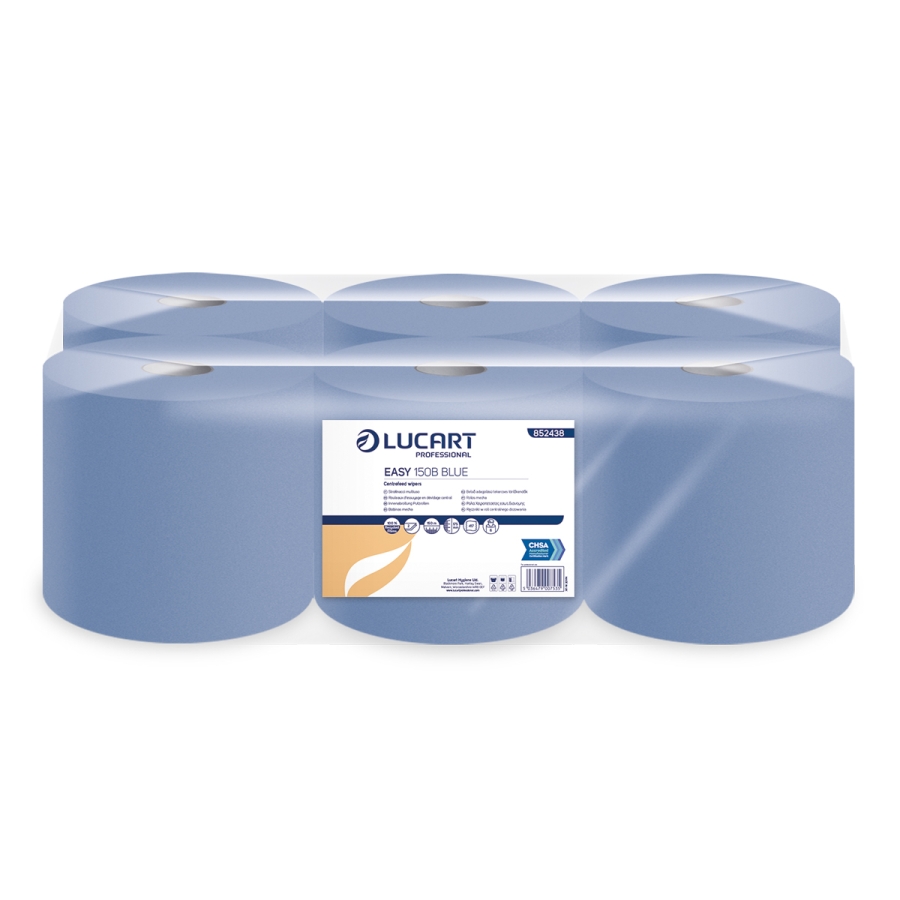 EASY150B 2 Ply Centrefeed Blue Roll - 150M - Case of 6