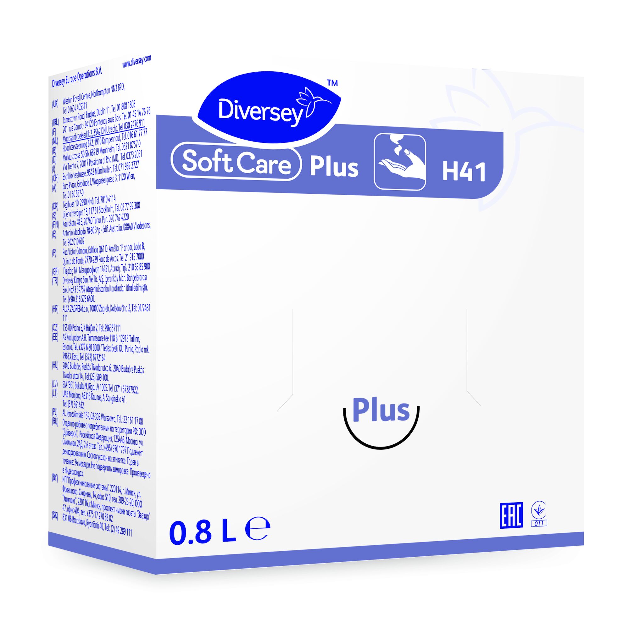 Diversey H41 Soft Care Plus Antibacterial Hand Soap - 800ML, Case of 6