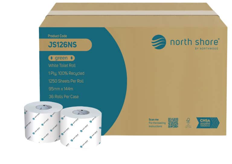 North Shore JS126NS System Recycled Toilet Roll - 1 Ply, Case of 36