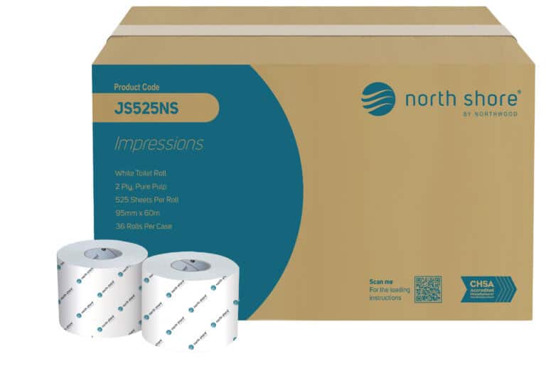 North Shore JS525NS Laminated System Toilet Roll - 2 Ply, Case of 36