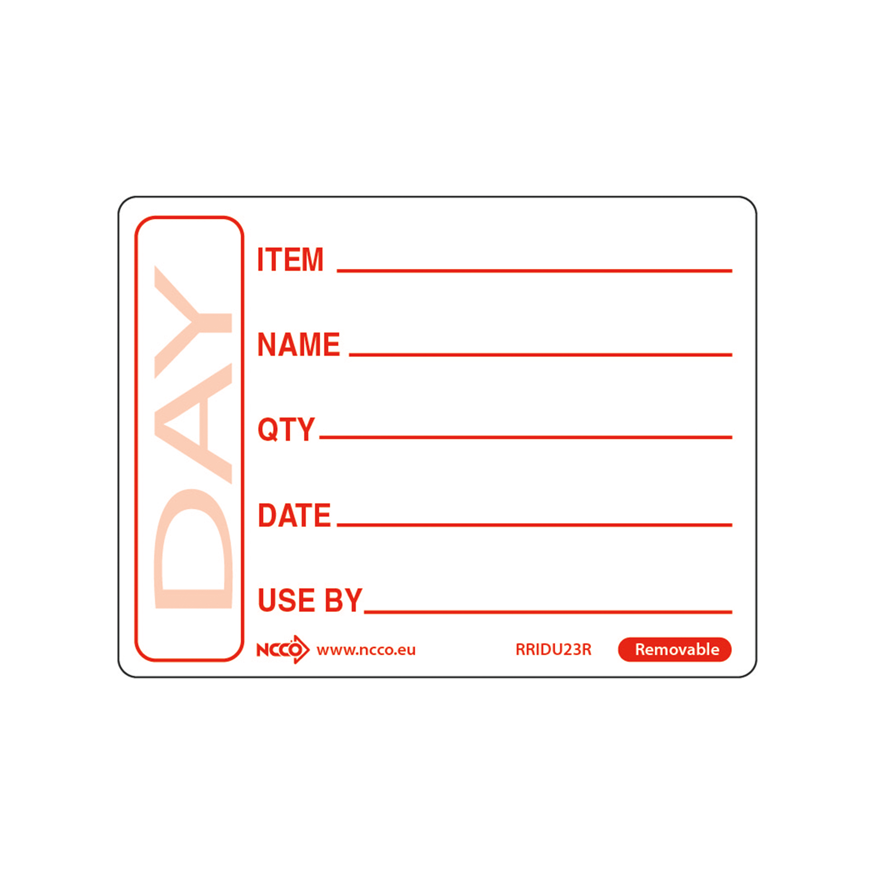 49mm Removable Day/Use By Label - Roll of 500