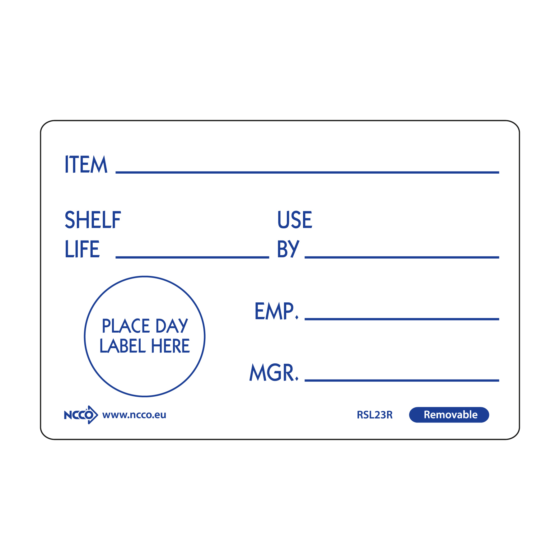 50mm Removable Item/Date/Use By Day Label - Roll of 500