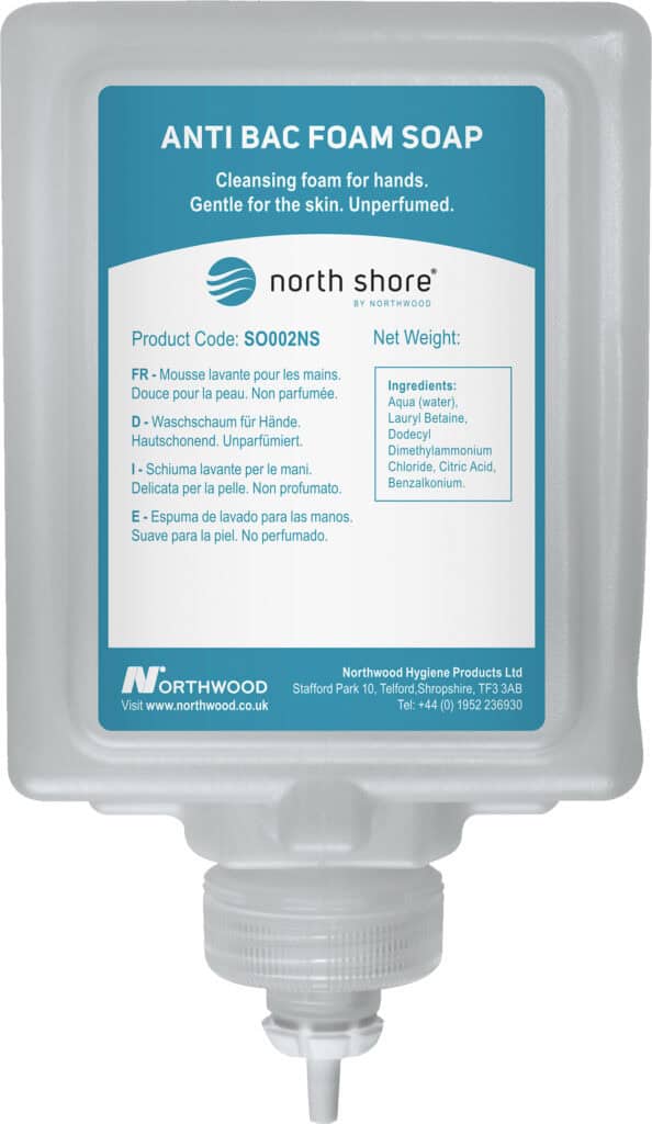 North Shore SO002NS1 Anti-Bac Foam Soap 1000ml - Case of 8