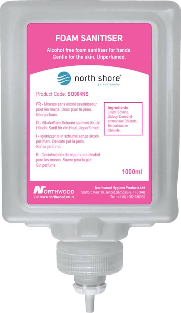 North Shore SO004NS  Instant Sanitiser Foam 1000ml - Case of 8