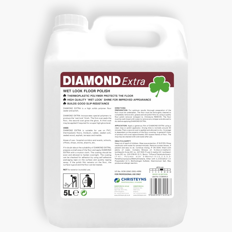 Diamond Extra Wet Look Floor Polish (25%) – 5L